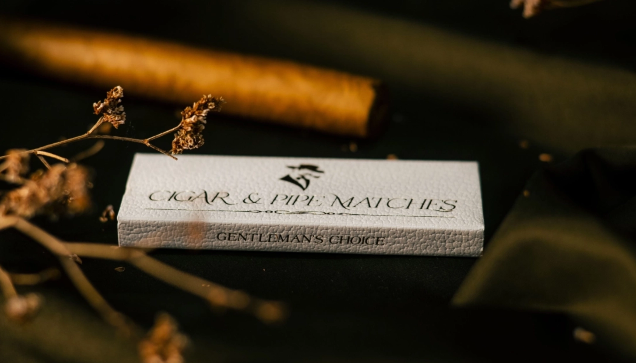 Cigar & Pipe matches white leather